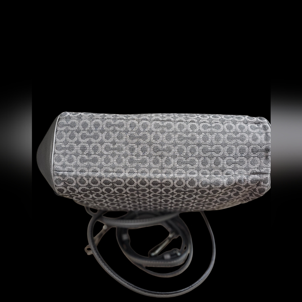 COACH Madison Madeline East/West Op Art Fabric Gray Signature Satchel/Crossbody - Picture 5 of 13